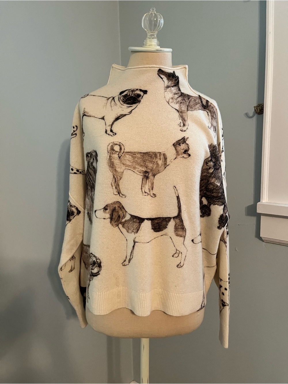 Anthropologie Pilcro Cashmere Dog Print Sweater - Picture 3 of 10